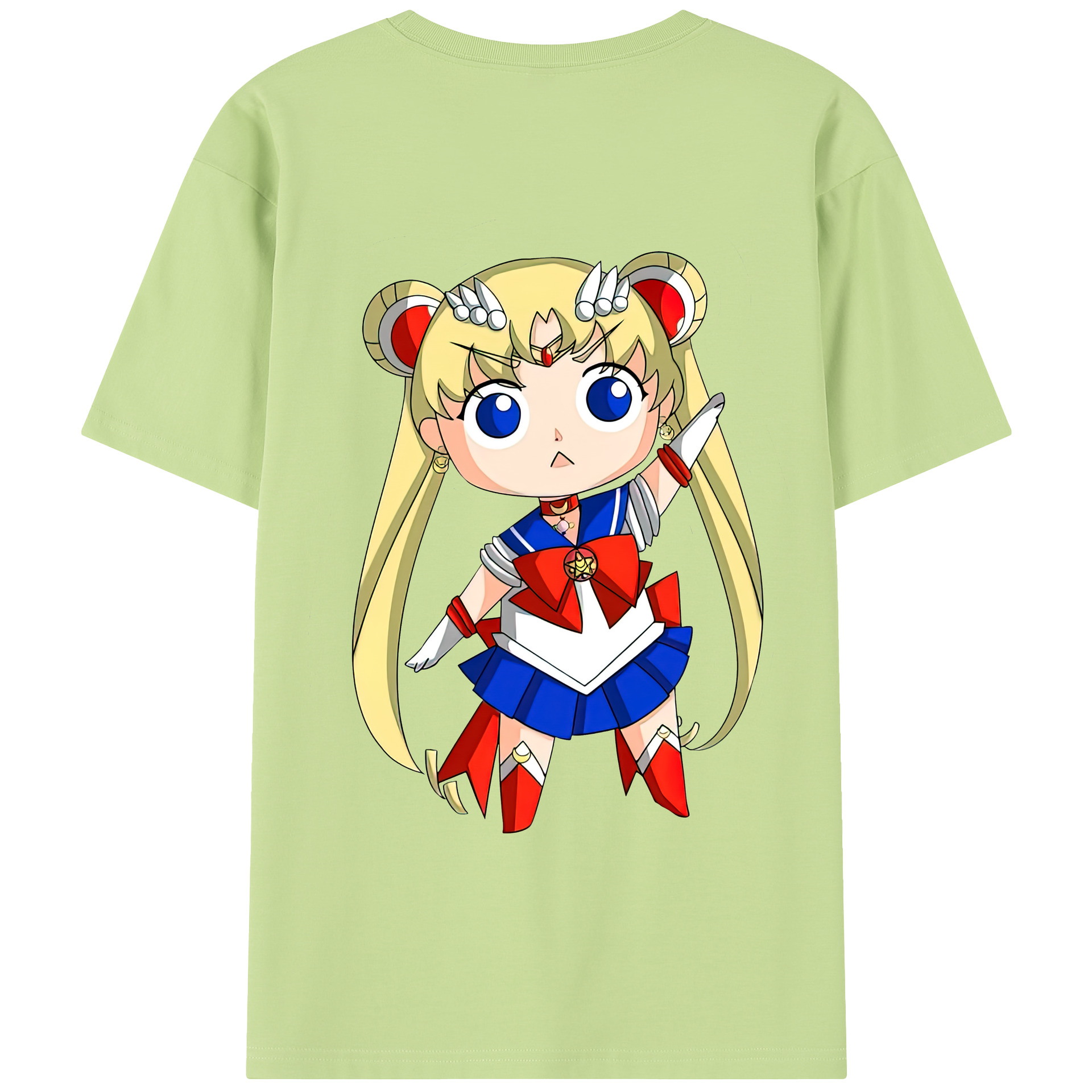 （画像用） 美少女戦士セーラームーン 月野 うさぎ つきの うさぎ Sailor Moon Tsukino Usagi 綿100％半袖Tシャツ（背面プリント）